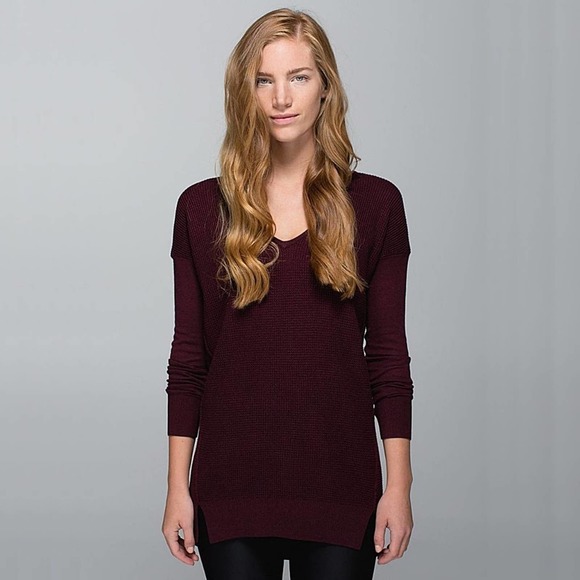 NEW Lululemon The Sweater Life Pullover in Heathered Bordeaux Drama - Picture 3 of 15